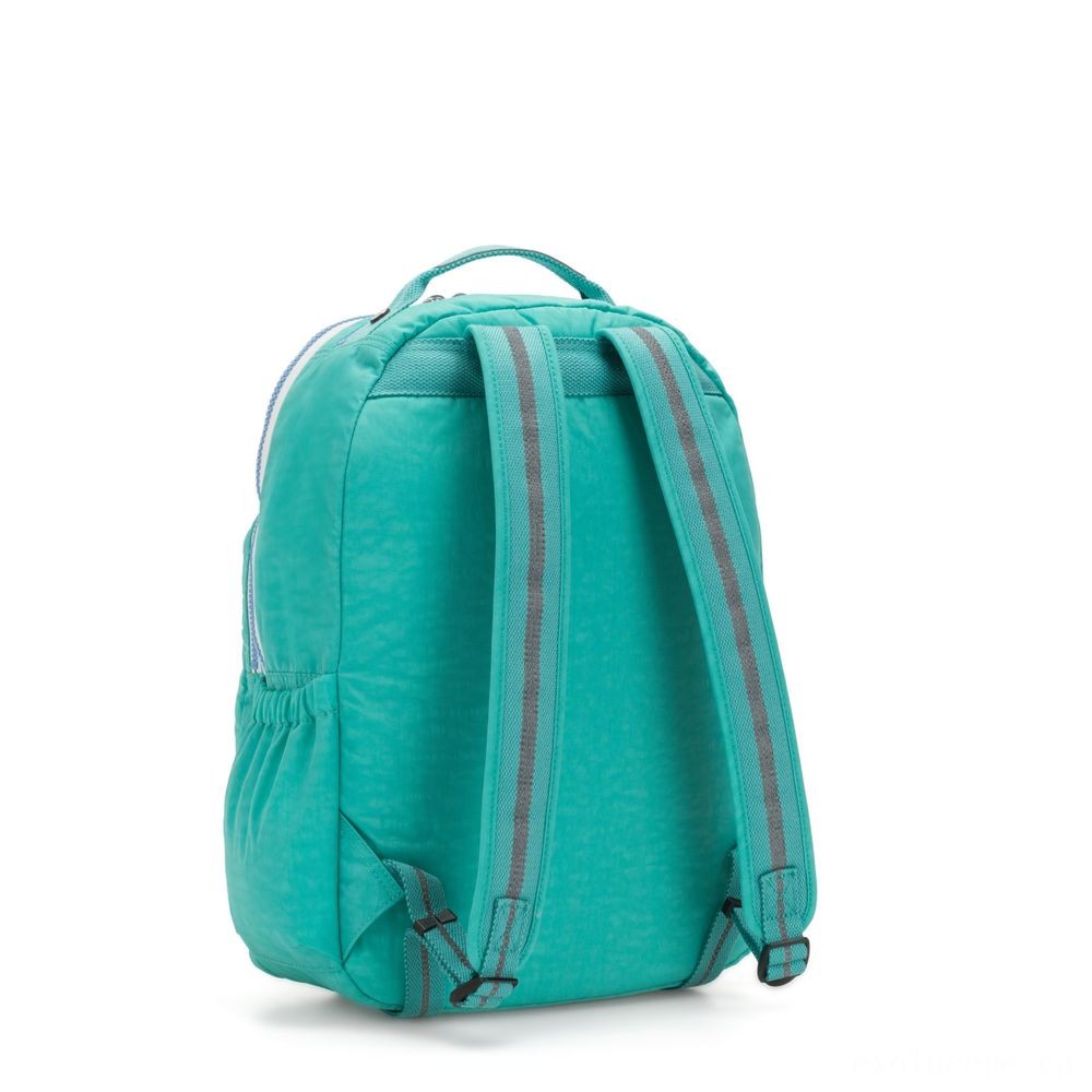 Kipling SEOUL GO Large Backpack with Laptop Pc Protection Deep-seated Aqua C.