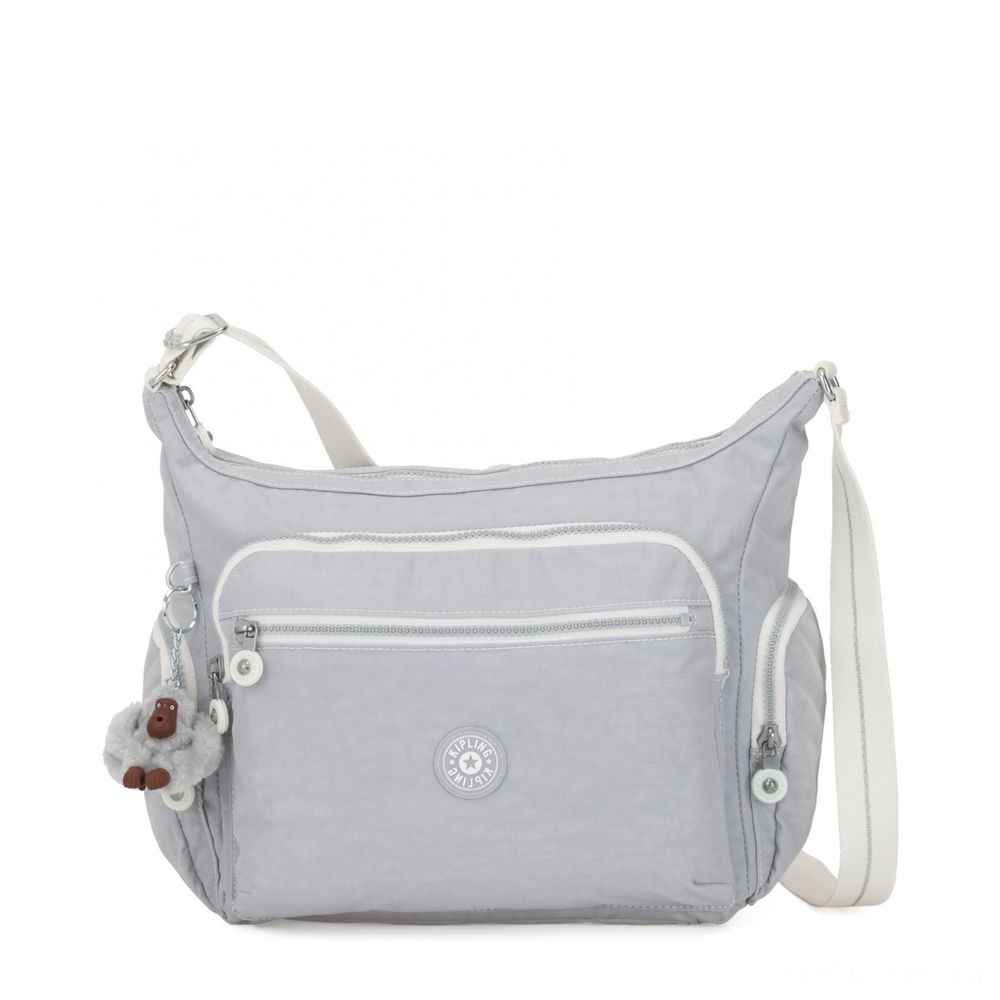 Price Cut - Kipling GABBIE Medium Shoulder Bag Energetic Grey Bl. - Mania:£23[nebag5608ca]