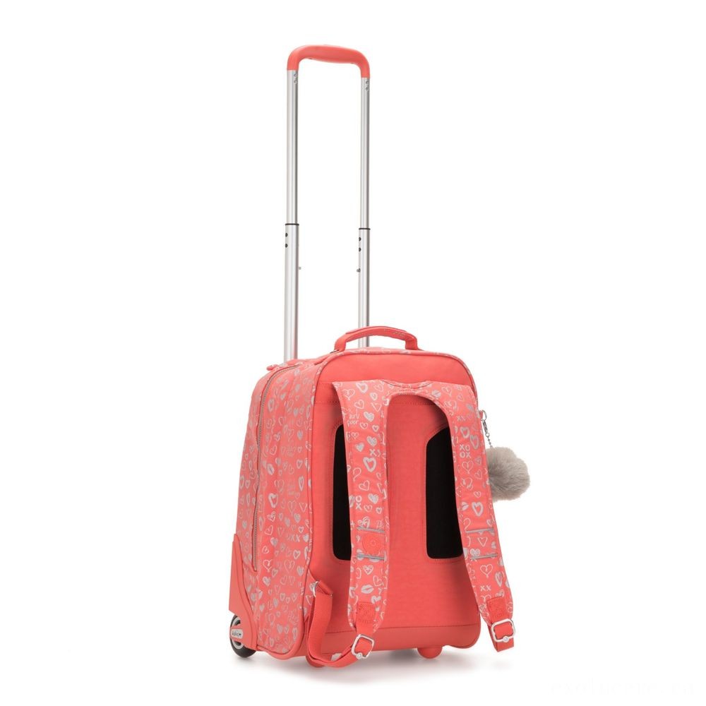 Gift Guide Sale - Kipling SOOBIN illumination Sizable rolled backpack with laptop defense Hearty Pink Met. - Unbelievable Savings Extravaganza:£82