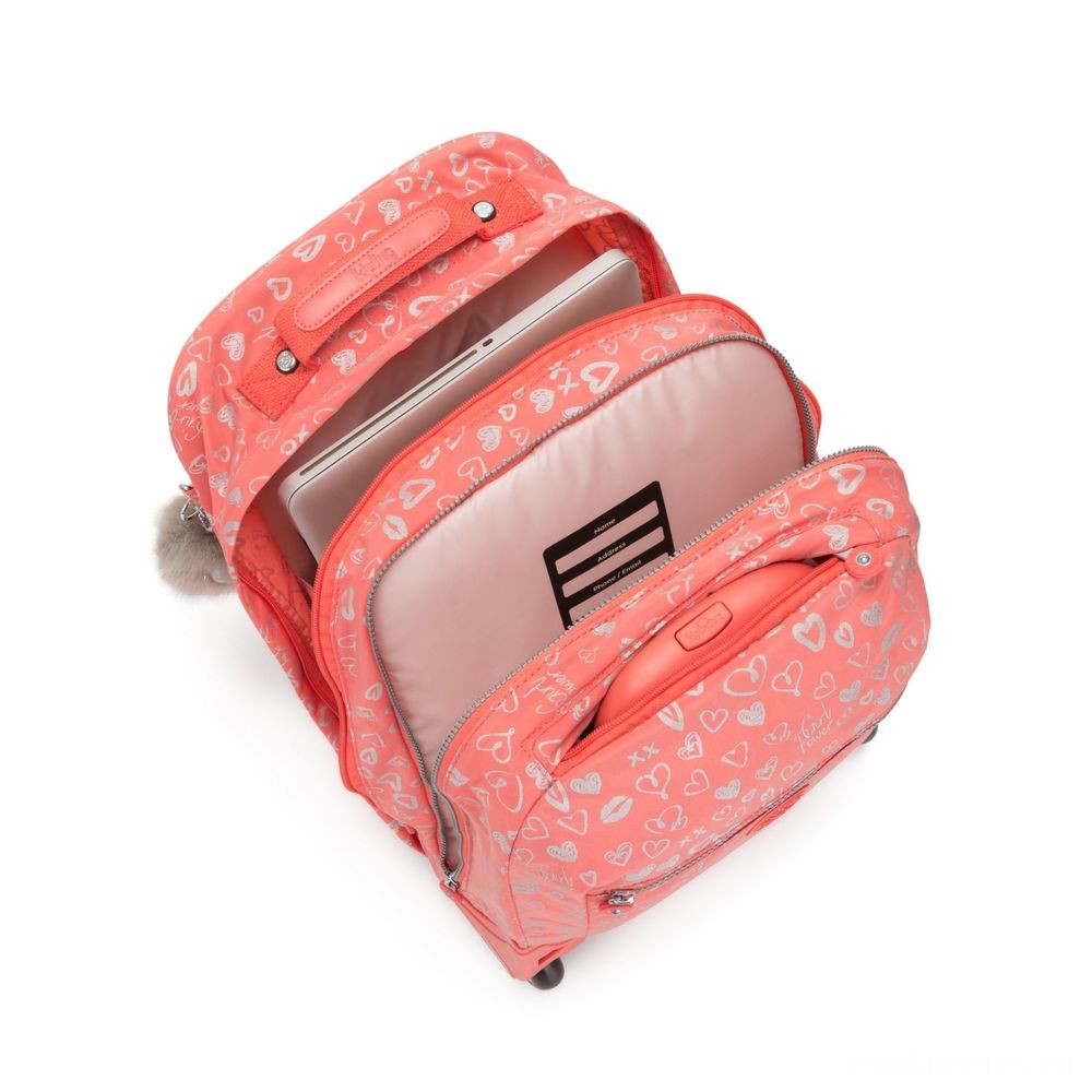 Kipling SOOBIN illumination Sizable wheeled bag with laptop security Hearty Pink Met.