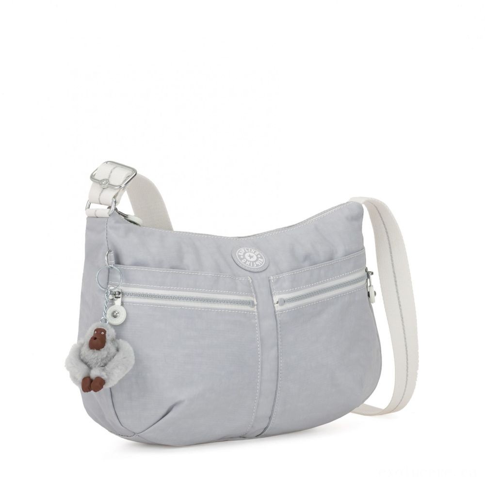 Clearance Sale - Kipling IZELLAH Channel Around Body Handbag Active Grey Bl - Boxing Day Blowout:£19