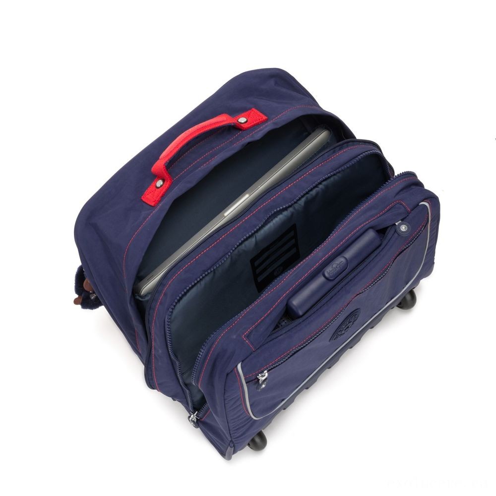 While Supplies Last - Kipling CLAS DALLIN Sizable Schoolbag with Notebook Defense Polished Blue C. - Spring Sale Spree-Tacular:£78