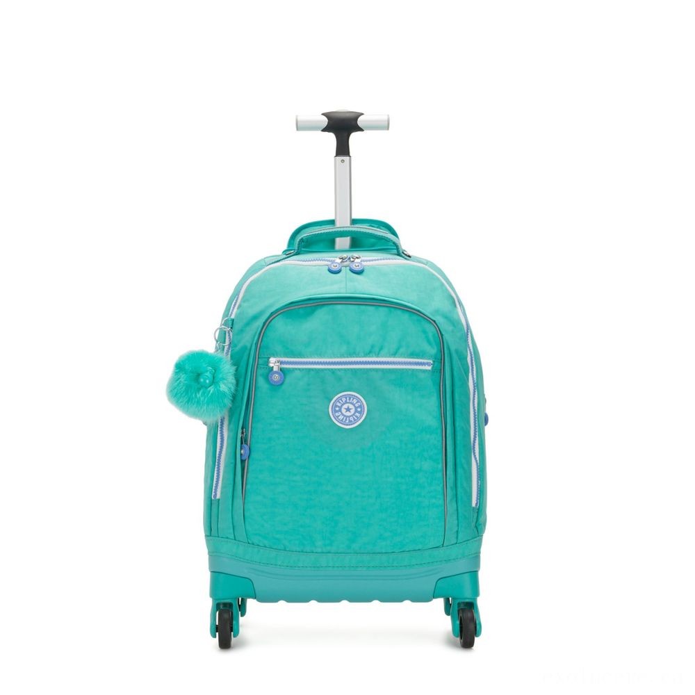 Two for One - Kipling Mirror Wheeled Institution Bag Deep Aqua C. - Off:£84