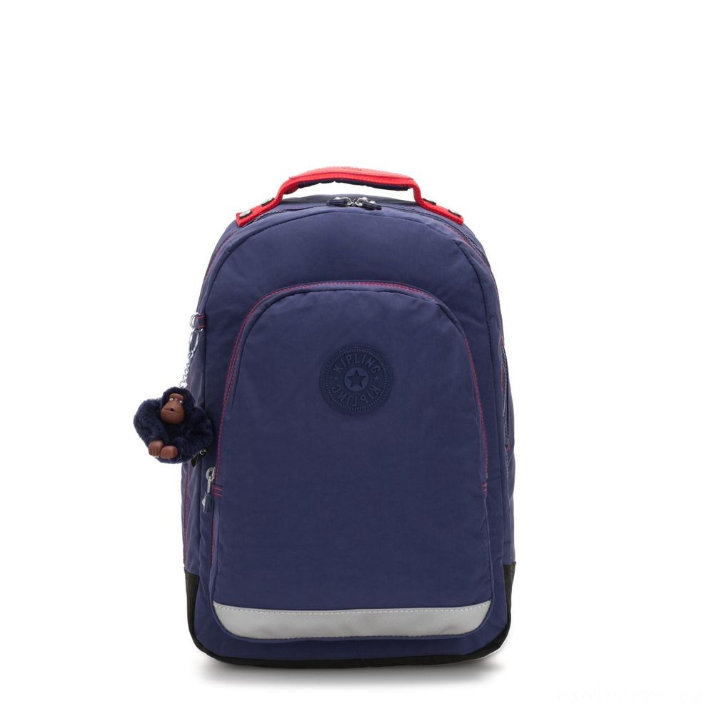 Kipling lesson area Big backpack with laptop defense Sleek Blue C.