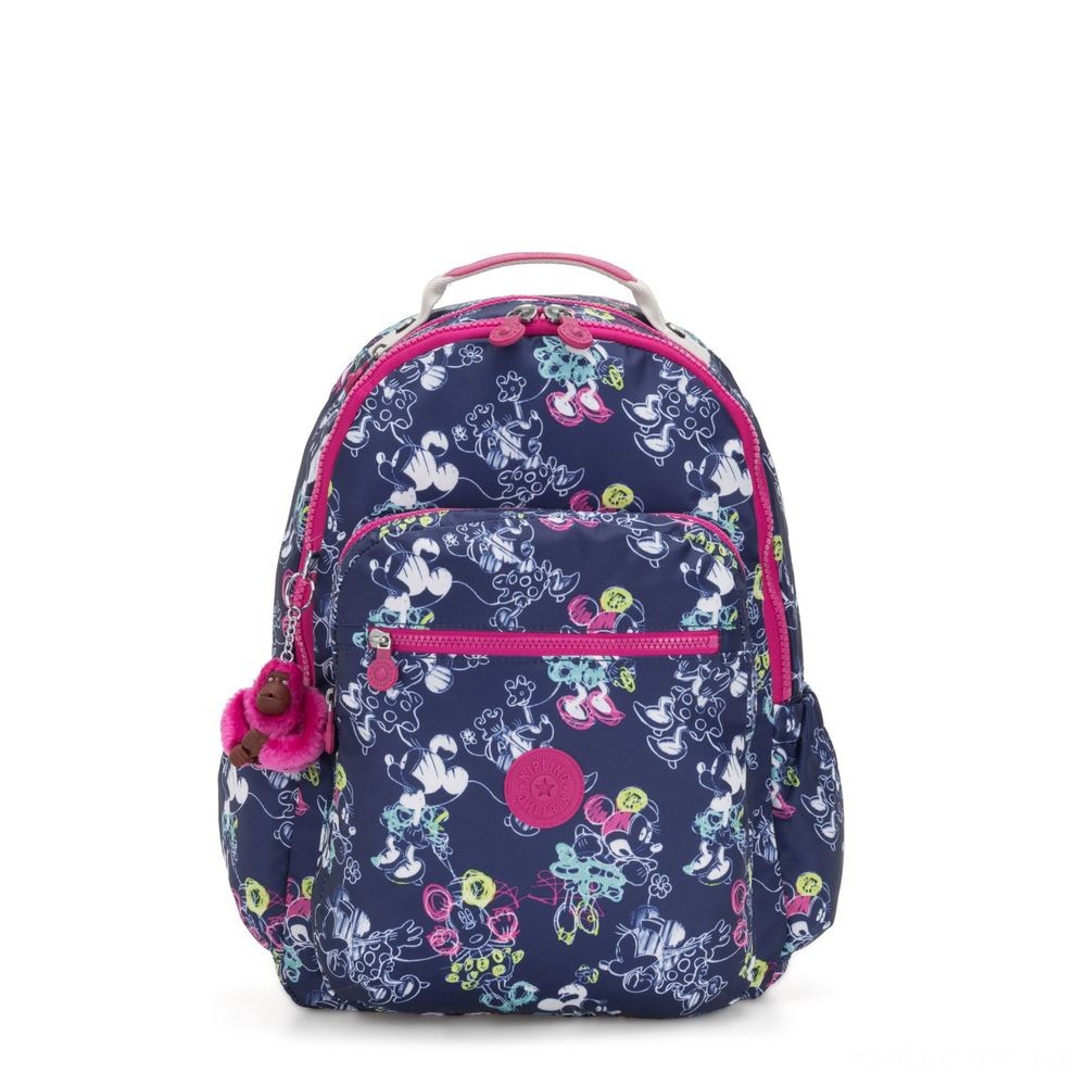 Kipling D SEOUL GO Huge Backpack along with Laptop pc security Doodle Blue.