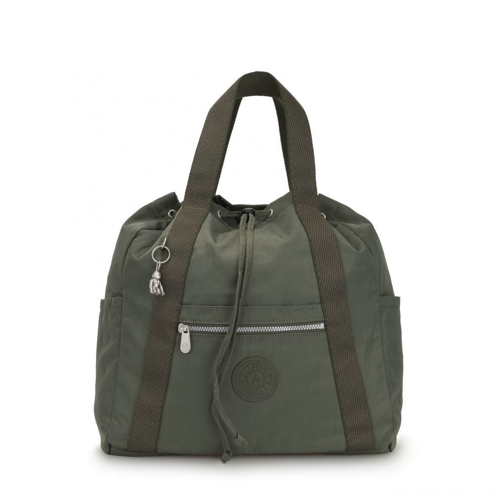 Kipling Craft BAG M Medium Drawstring Backpack Rich Green.