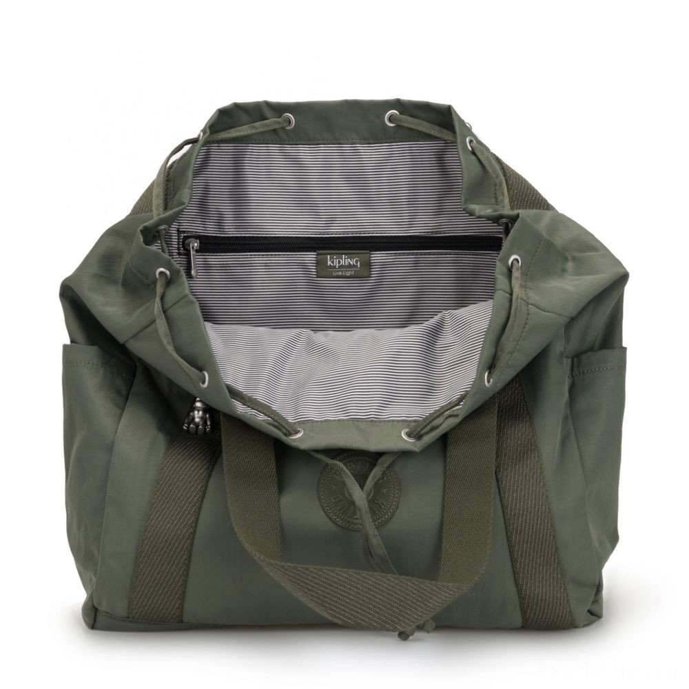 Gift Guide Sale - Kipling ART BACKPACK M Medium Drawstring Backpack Rich Environment-friendly. - Reduced-Price Powwow:£27