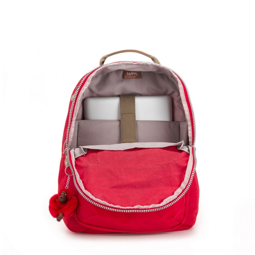 Super Sale - Kipling CLAS SEOUL Huge bag with Laptop computer Defense True Reddish C. - Mania:£45[cobag5650li]