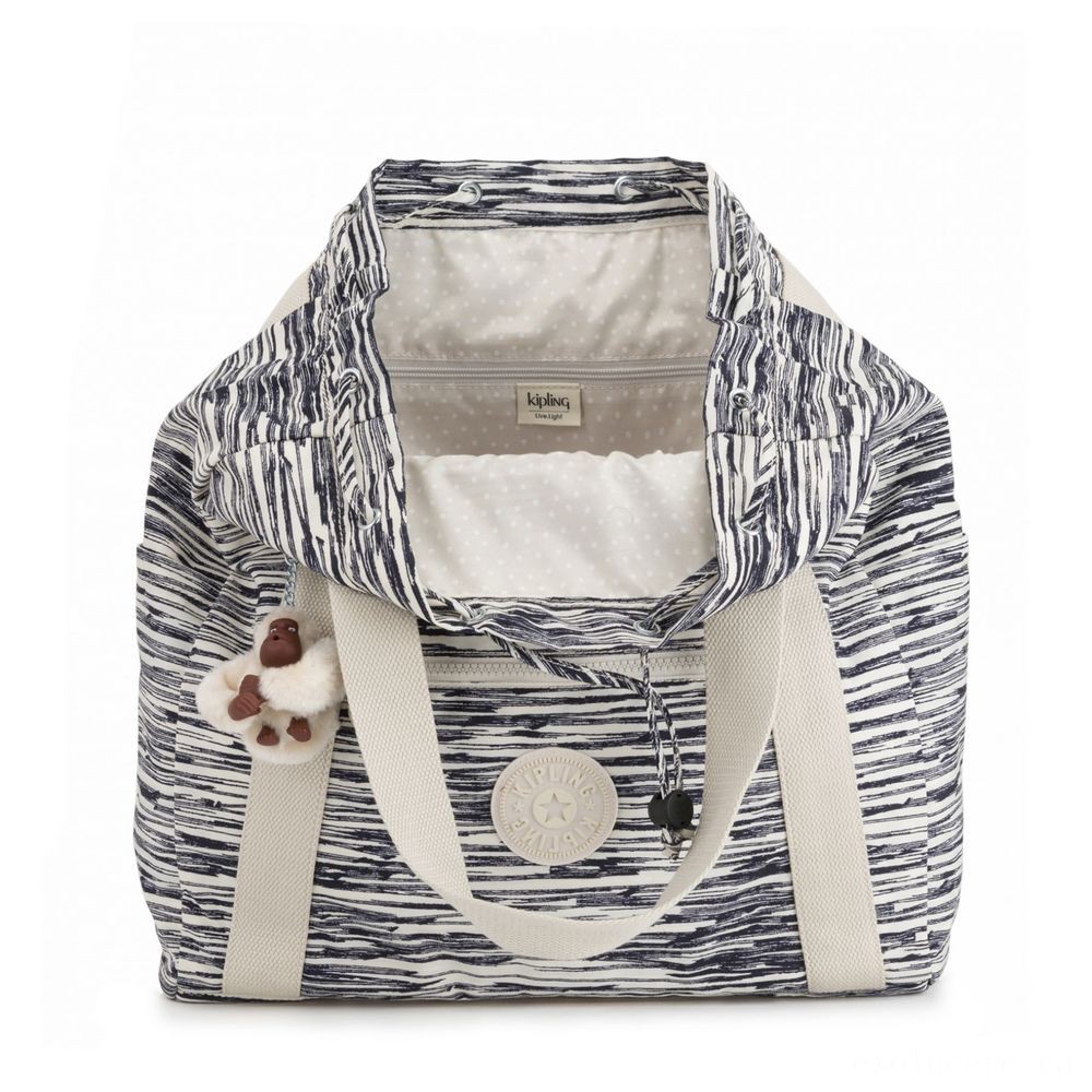 Three for the Price of Two - Kipling Craft BAG M Medium Drawstring Backpack Scribble Lines. - Sale-A-Thon Spectacular:£26[jcbag5656ba]