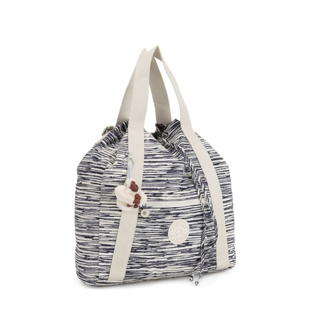 Kipling Fine Art BAG M Art Drawstring Backpack Scribble Lines.