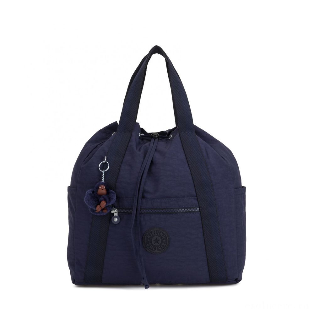 Kipling Craft BACKPACK M Medium Drawstring Bag Energetic Blue.