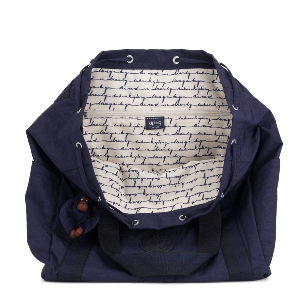 Kipling Craft BACKPACK M Art Drawstring Bag Active Blue.