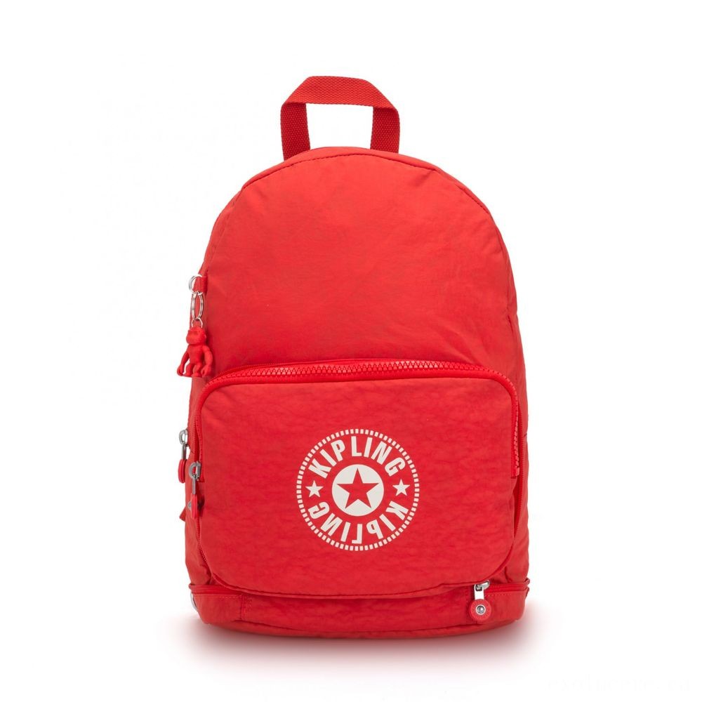 Kipling CLASSIC NIMAN LAYER 2-In-1 Convertible Crossbody Bag and also Knapsack Energetic Red NC.