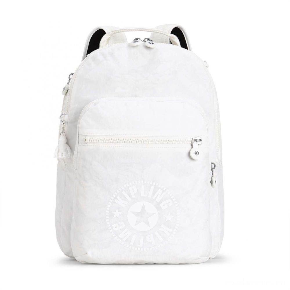 Kipling CLAS SEOUL Water Repellent Backpack along with Laptop Area Lively White.