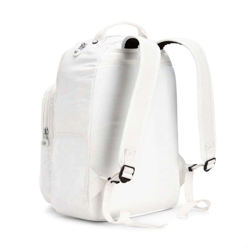 Kipling CLAS SEOUL Water Repellent Backpack with Laptop Computer Chamber Lively White.