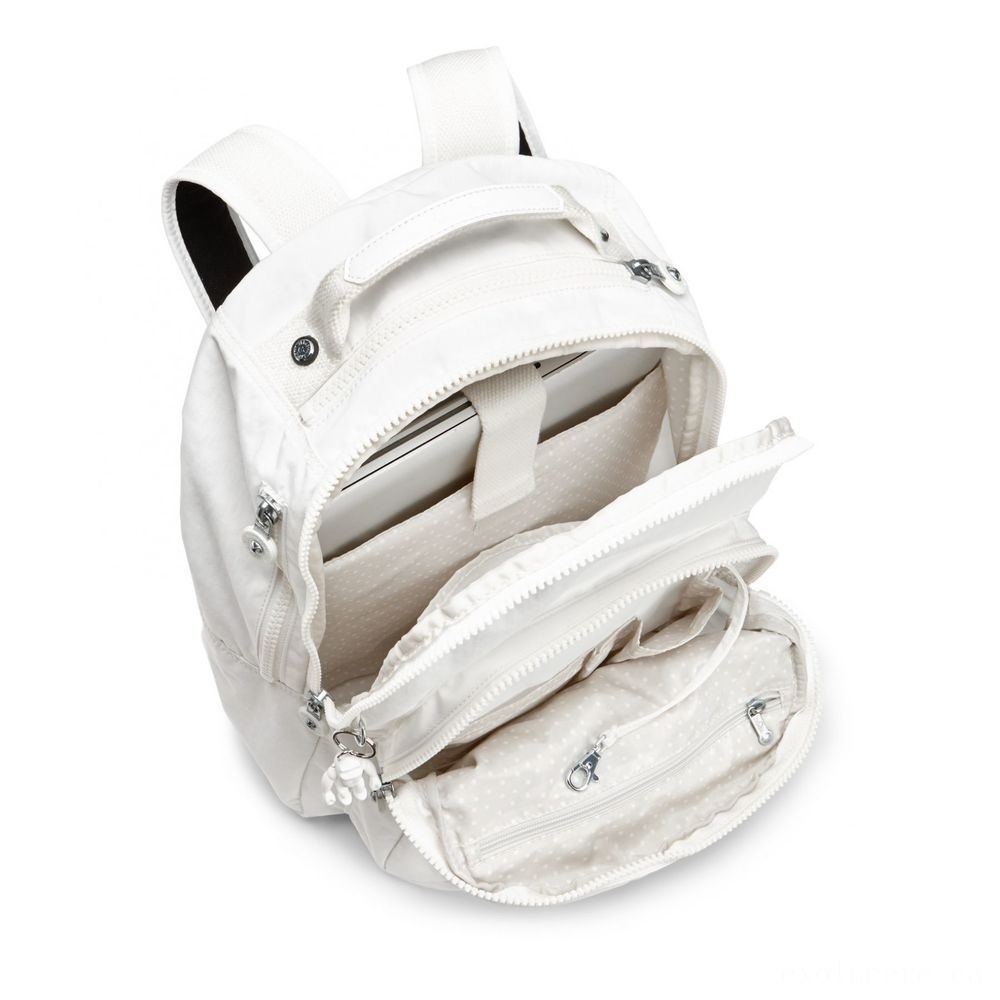Pre-Sale - Kipling CLAS SEOUL Water Repellent Knapsack along with Laptop Computer Compartment Lively White. - Back-to-School Bonanza:£41