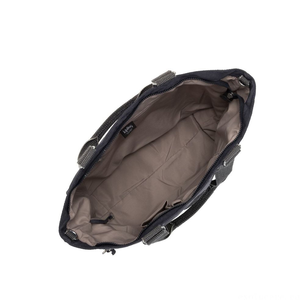 Kipling Brand-new CONSUMER L Huge Handbag With Removable Shoulder Band Night Grey.
