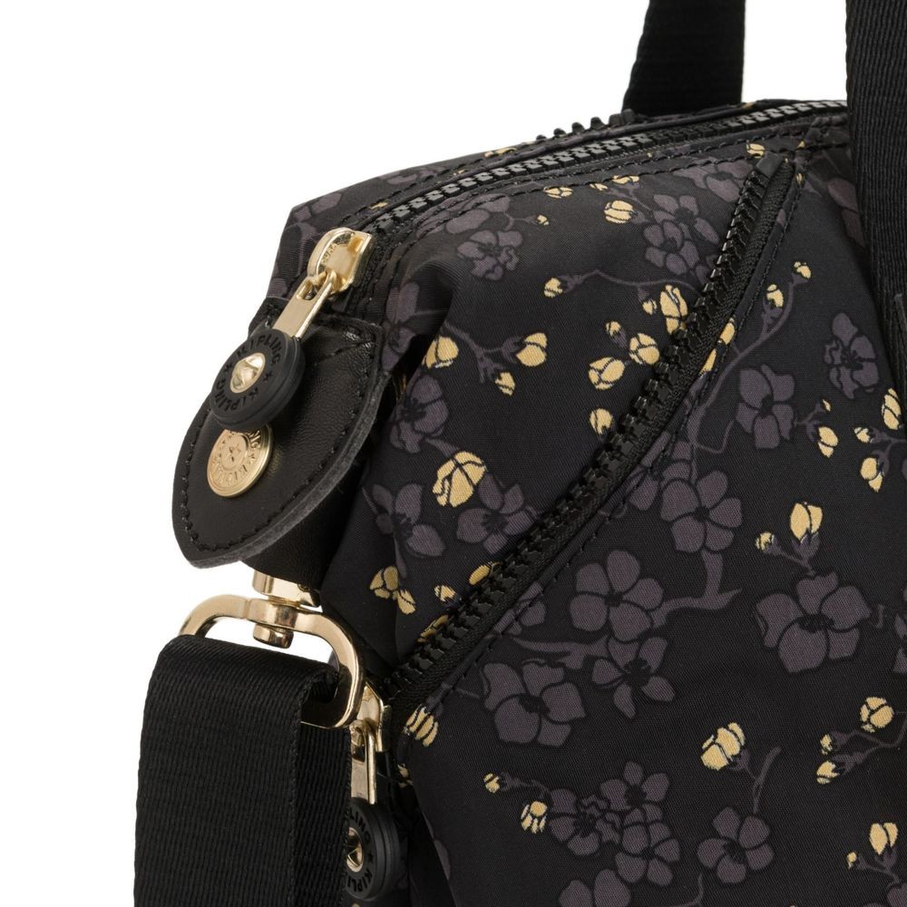 Kipling Craft MINI Mini Tote Shoulderbag along with Adjustable Shoulder Strap Grey Gold Floral.