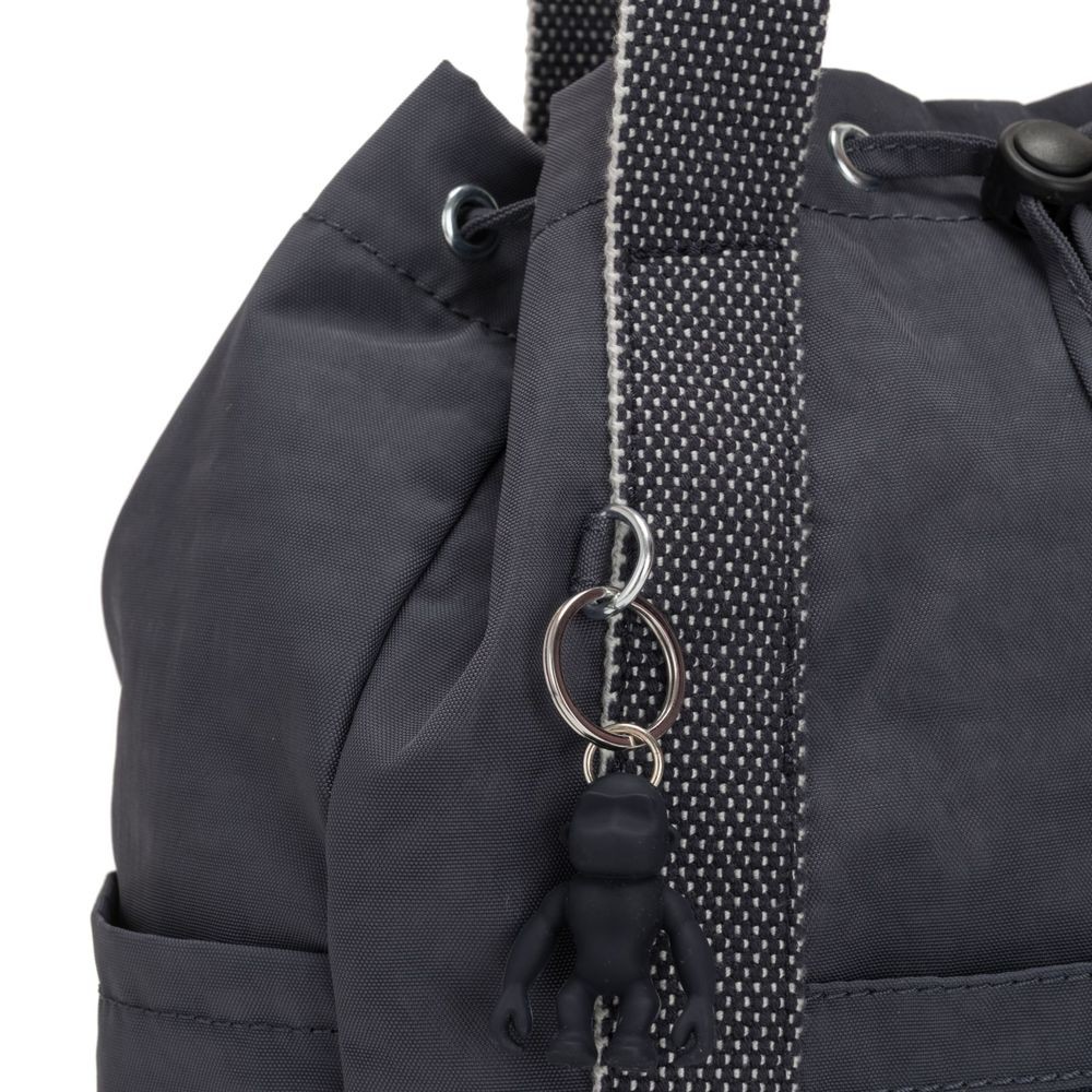 Kipling Craft KNAPSACK S Little Drawstring Backpack Night Grey.
