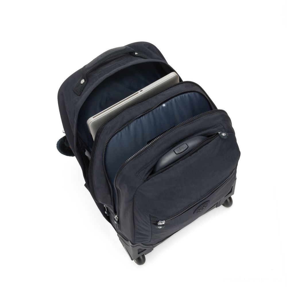 Kipling SOOBIN LIGHT Huge wheeled backpack along with laptop pc security True Navy.