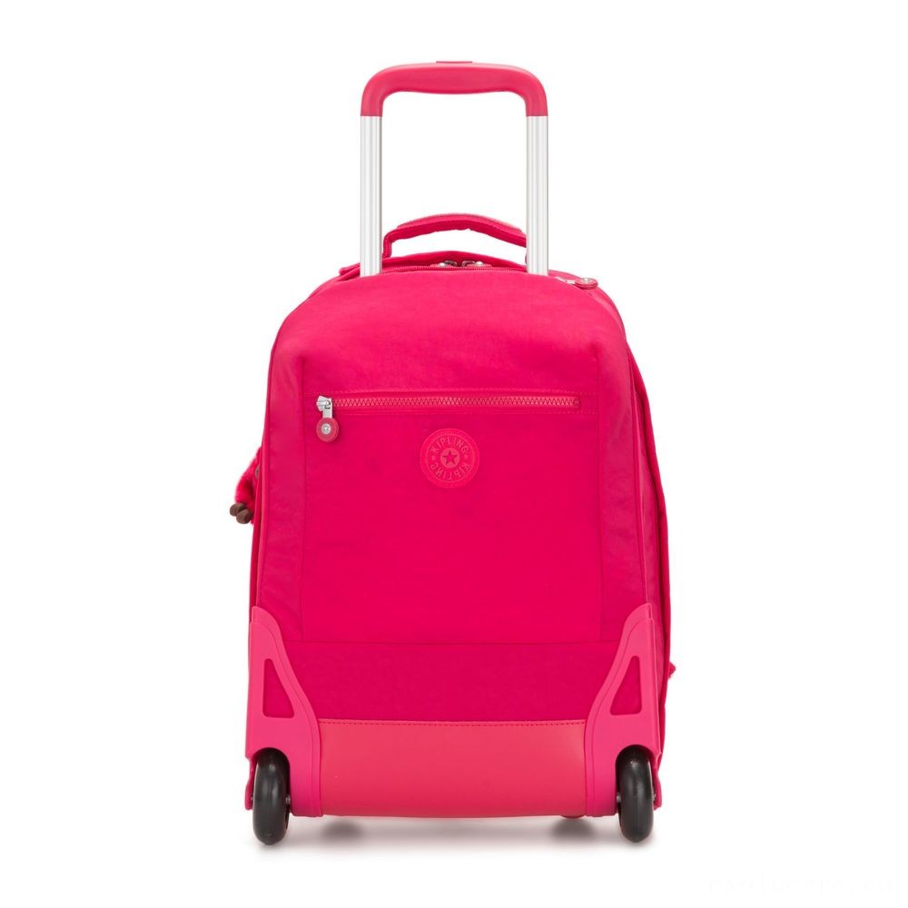 Kipling SOOBIN lighting Huge wheeled bag with laptop pc defense True Pink.