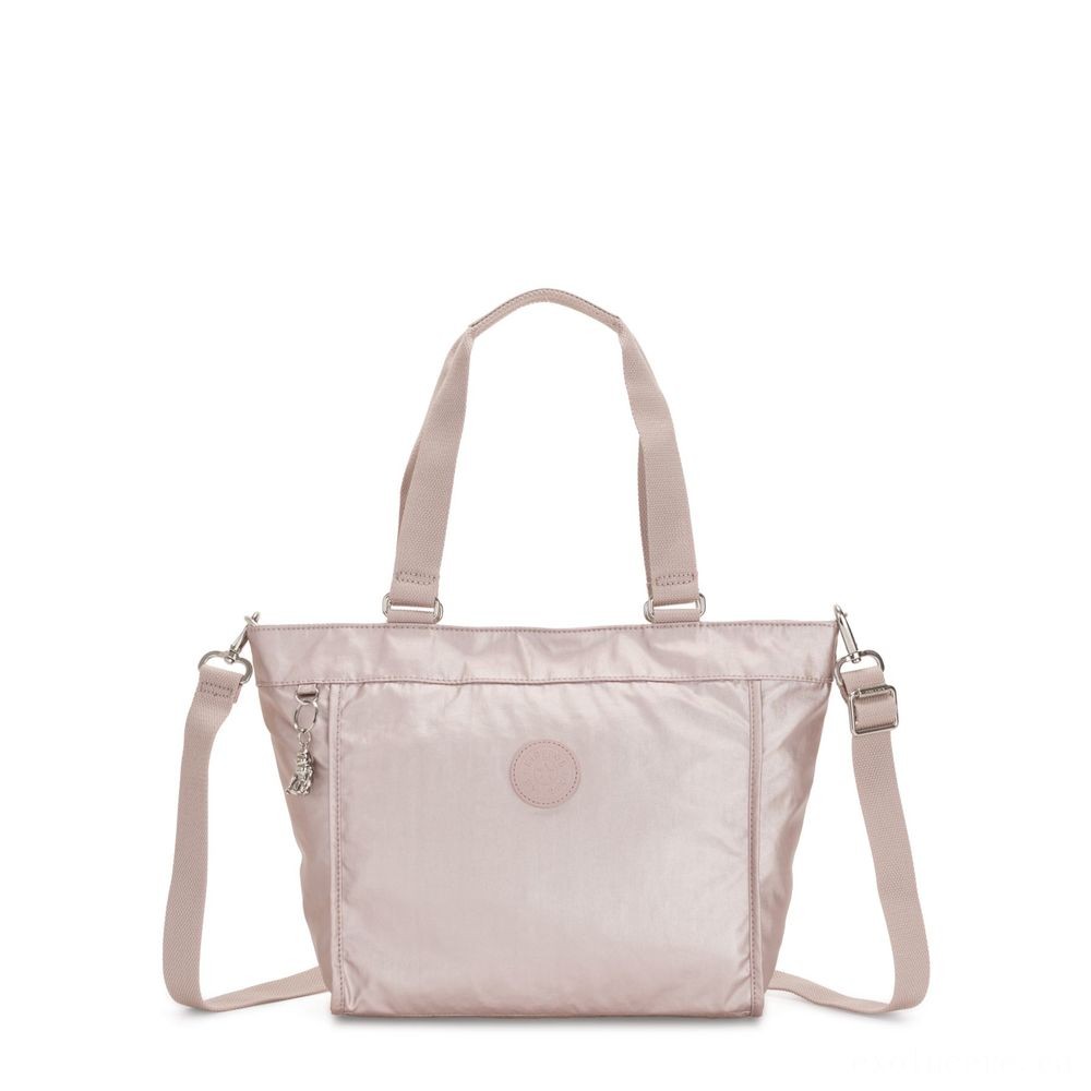 Kipling Brand New CONSUMER S Small Purse Along With Easily Removable Shoulder Strap Metallic Rose.
