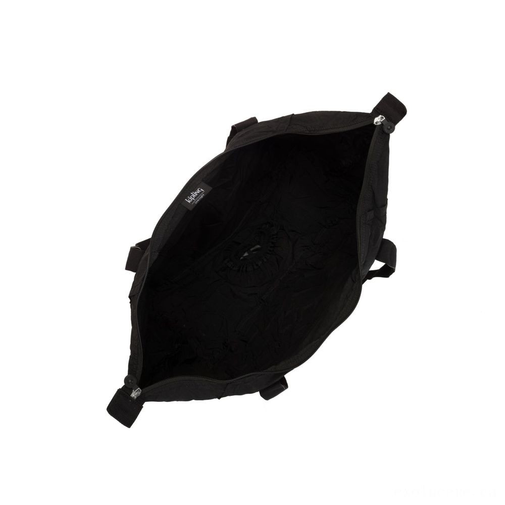 Kipling Fine Art PACKABLE Big Collapsible Shoulder Bag Black Lighting.