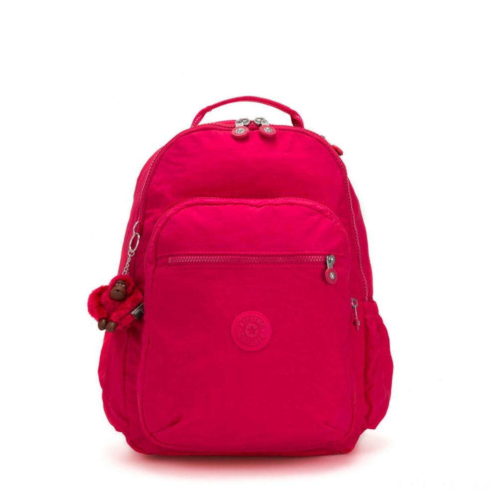 Kipling SEOUL GO Sizable Bag with Laptop Computer Defense Accurate Pink.