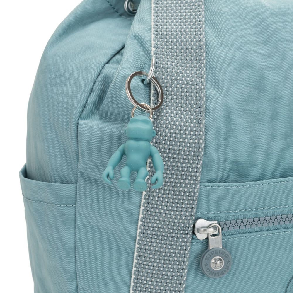 Kipling Fine Art BACKPACK S Small Drawstring Backpack Aqua Freeze.