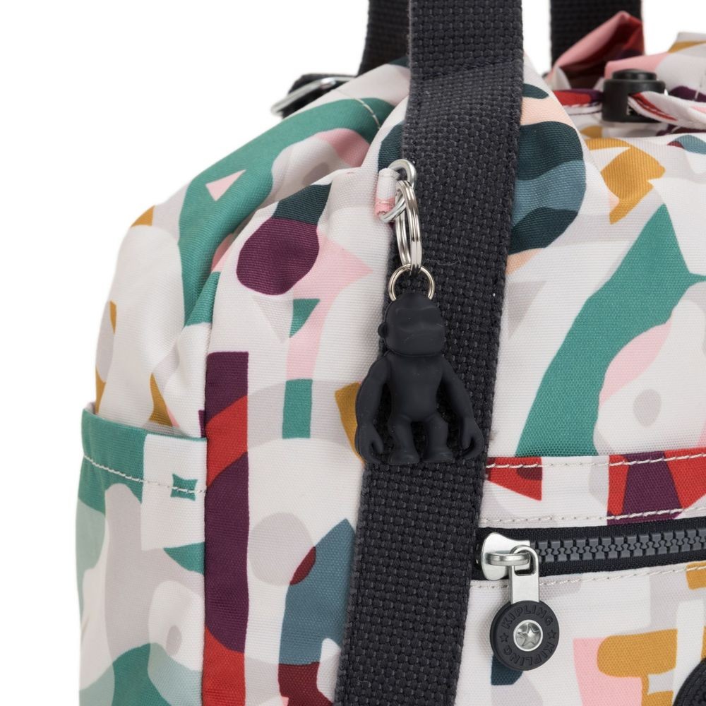 Kipling ART BAG S Tiny Drawstring Backpack Popular Music Print.