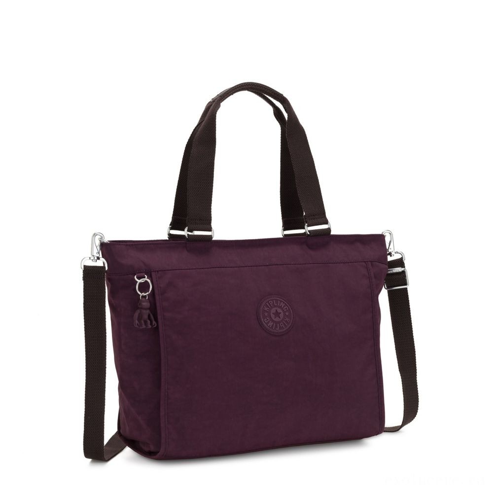 Kipling Brand-new BUYER L Large Handbag Along With Easily Removable Shoulder Strap Dark Plum.