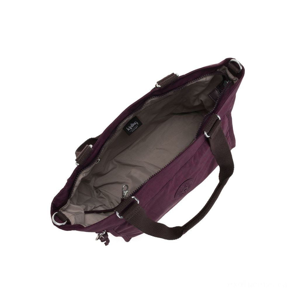 Kipling NEW SHOPPER S Little Shoulder Bag Along With Easily Removable Shoulder Band Sulky Plum.