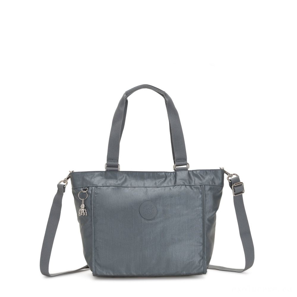 Kipling Brand New CUSTOMER S Little Shoulder Bag With Removable Shoulder Band Steel Grey Metallic.