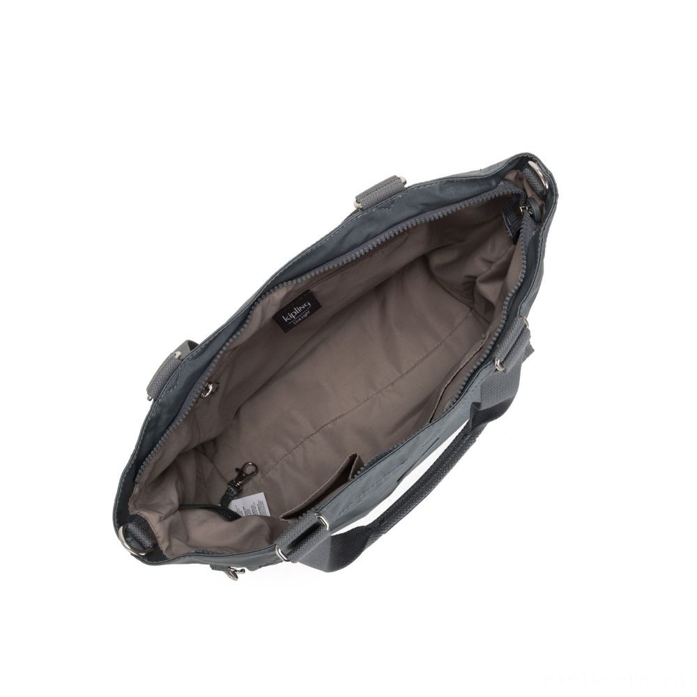 Kipling Brand-new CONSUMER S Small Shoulder Bag With Removable Shoulder Strap Steel Grey Metallic.