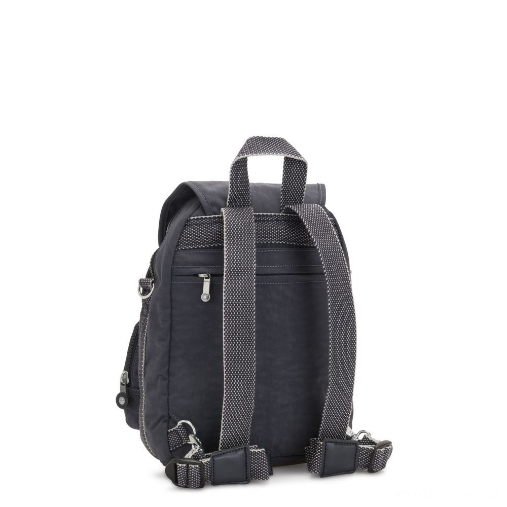 Kipling FIREFLY UP Small Backpack Covertible To Shoulder Bag Night Grey.