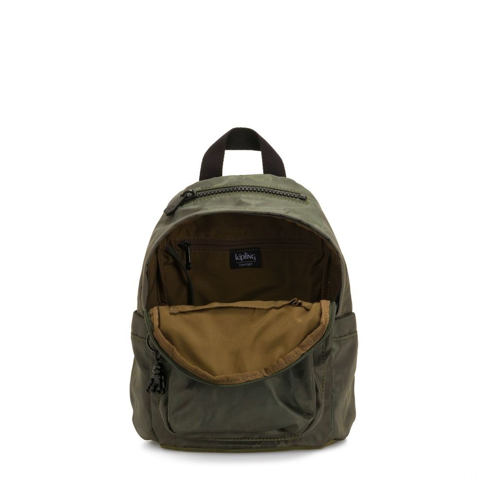 Kipling DELIA MINI Small Knapsack along with Face Wallet and also Best Take Care Of Satin Camo.