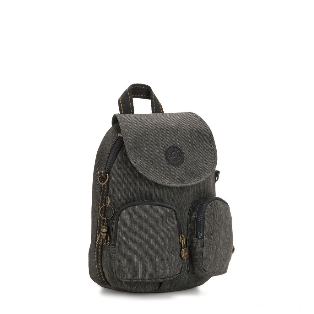 Kipling FIREFLY UP Little Backpack Covertible To Shoulder Bag Black Indigo.