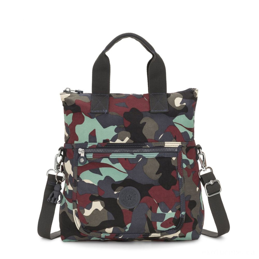 Kipling ELEVA Shoulderbag with Modifiable and also easily removable Strap Camouflage Huge.
