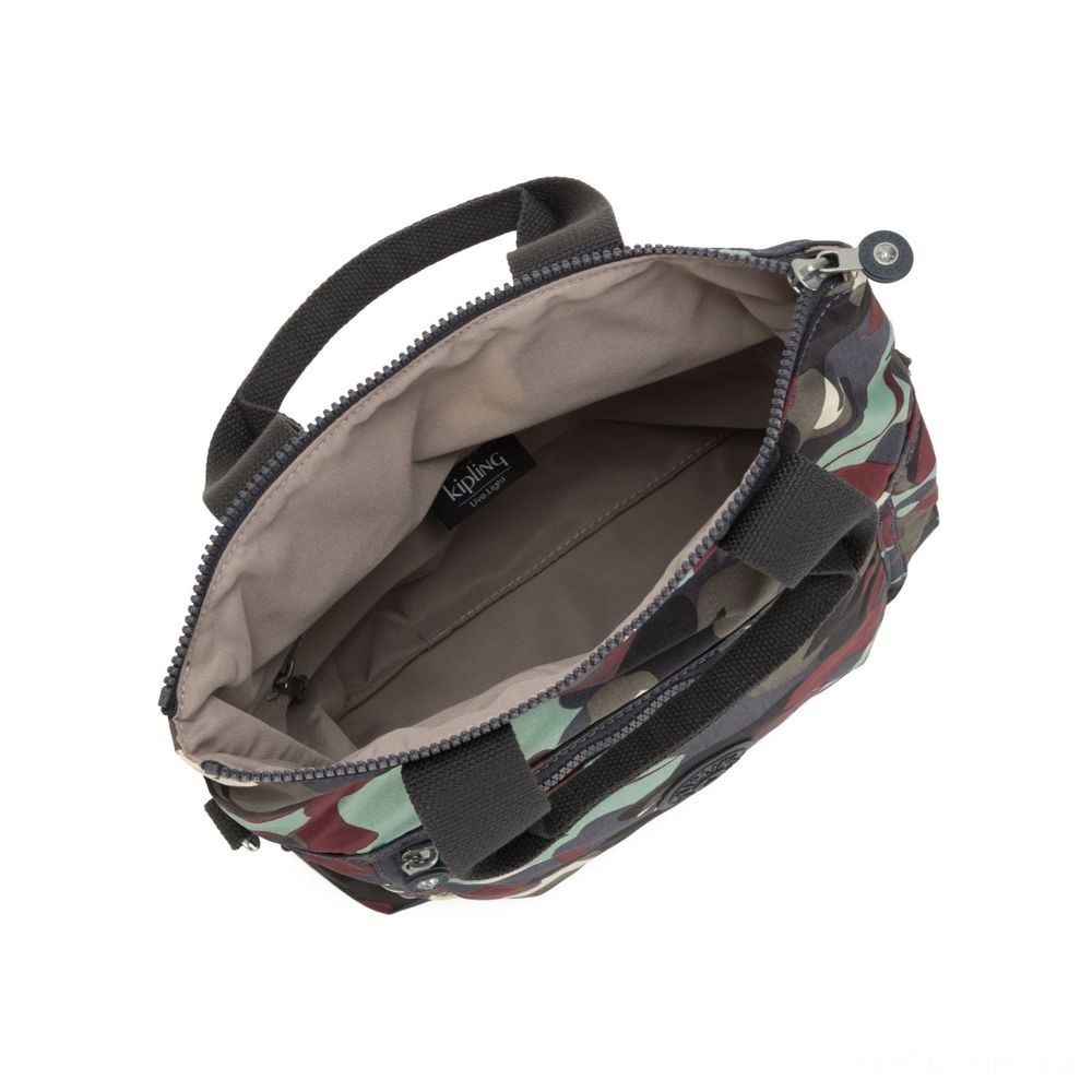 Kipling ELEVA Shoulderbag with Removable and also Changeable Strap Camo Huge.