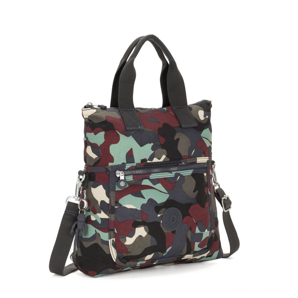 Kipling ELEVA Shoulderbag along with Changeable and removable Strap Camouflage Big.