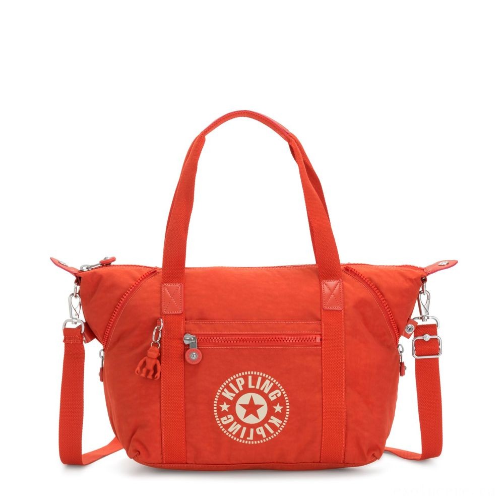 Price Cut - Kipling Craft NC Lightweight Shoulder Bag Funky Orange Nc. - Clearance Carnival:£33