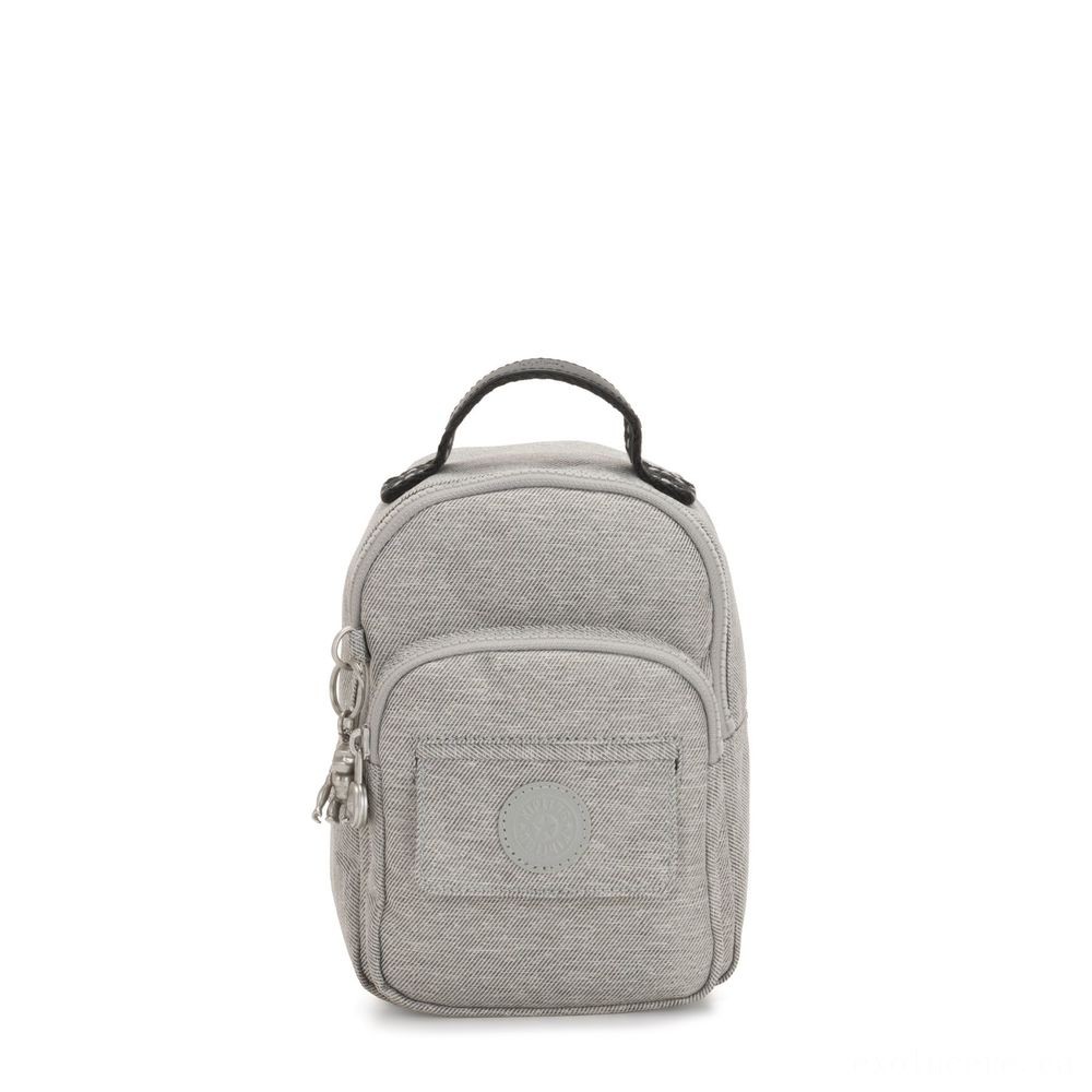 Kipling ALBER Small 3-in-1 convertible: bottom backpack, crossbody or even bag Chalk Grey.
