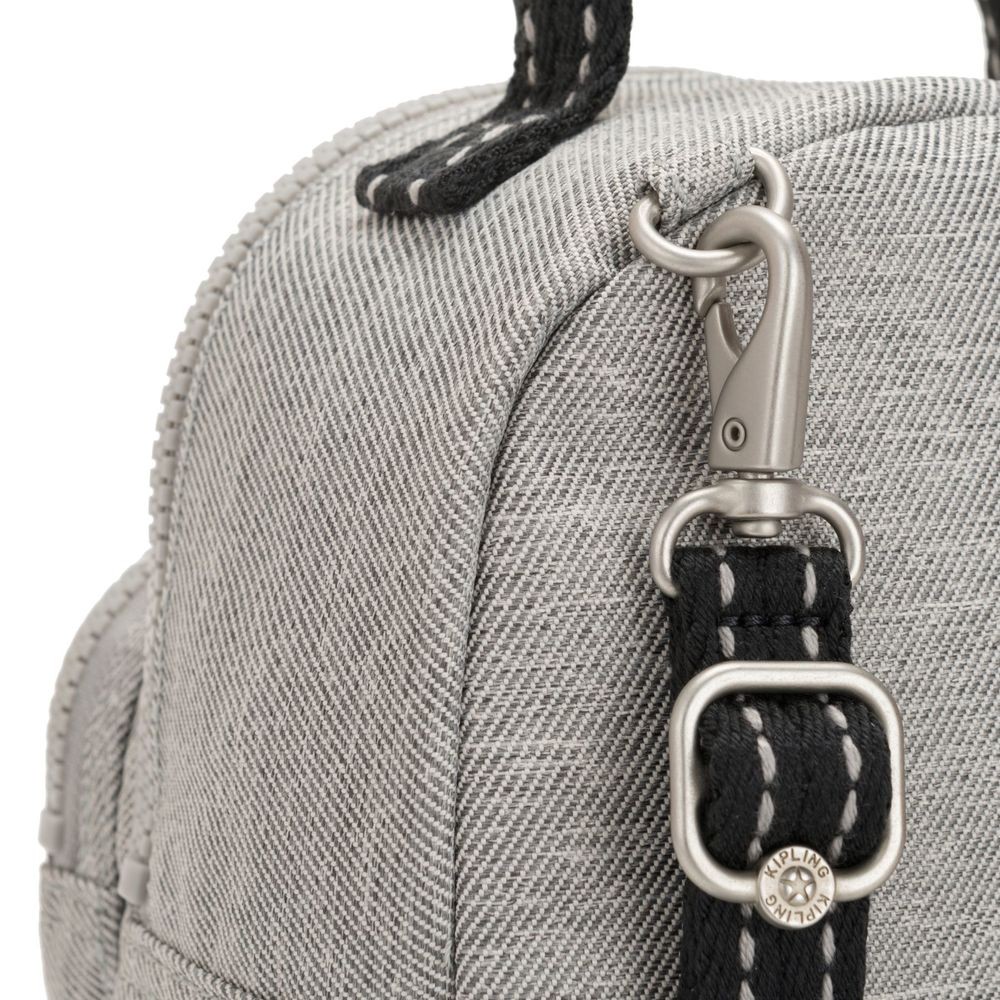 Kipling ALBER Small 3-in-1 convertible: bottom bag, knapsack or crossbody Chalk Grey.