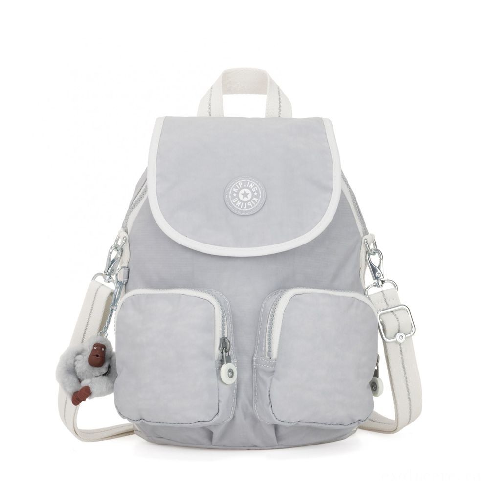 Kipling FIREFLY UP Small Bag Covertible To Purse Energetic Grey Bl.