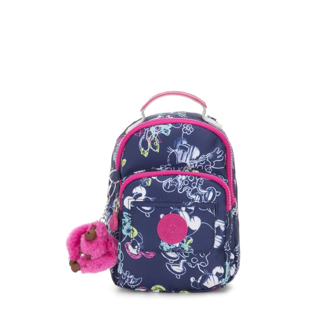 Kipling D ALBER Small 3-in-1 convertible: bum bag, backpack or even crossbody Doodle Blue.