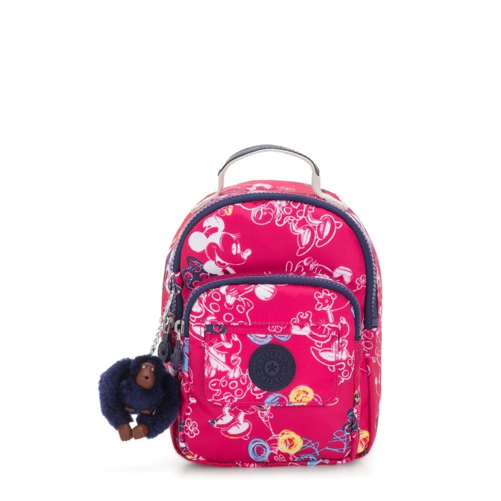 Kipling D ALBER Small 3-in-1 convertible: bum bag, crossbody or even backpack Doodle Pink.