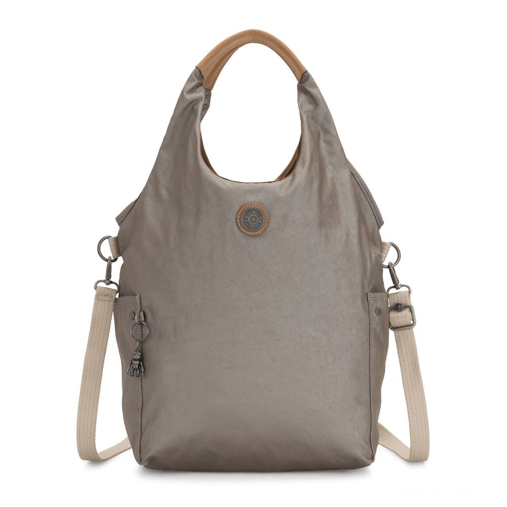 Kipling URBANA Hobo Bag Throughout Physical Body With Completely Removable Shoulder Strap Fungi Steel