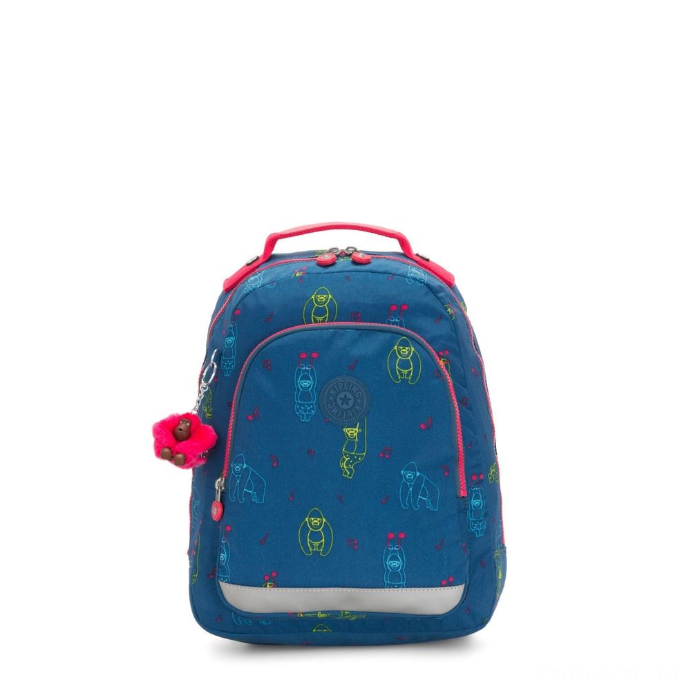 Kipling Lesson SPACE S Small backpack with laptop security Rocking Monkey.