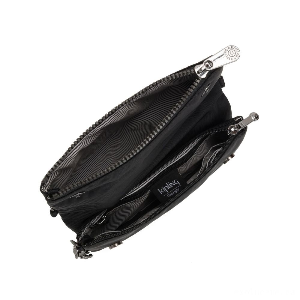 Kipling LYNNE Small Crossbody Bag with Easily removable Adjustable Shoulder band Rich Black.