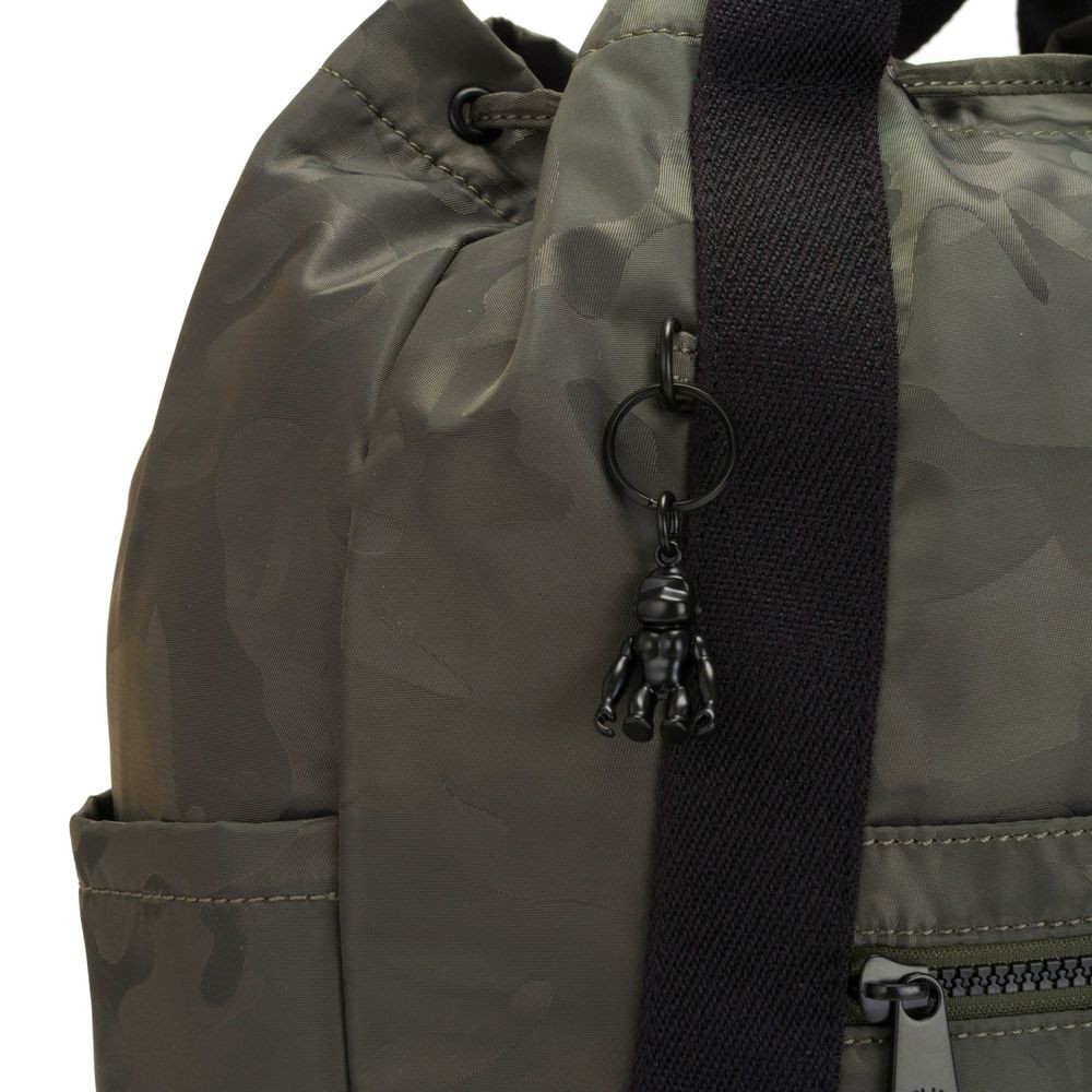 Kipling ART BAG M Medium Drawstring Backpack Satin Camo.